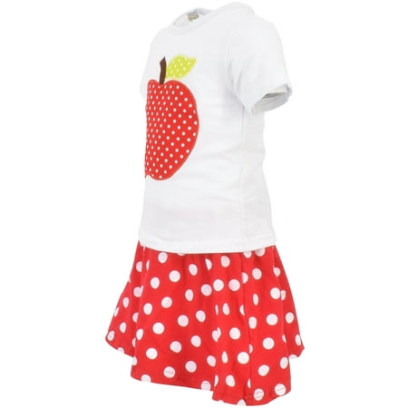 Unique Baby Girls Back to Grade School 2pc Apple Boutique Shorts Set